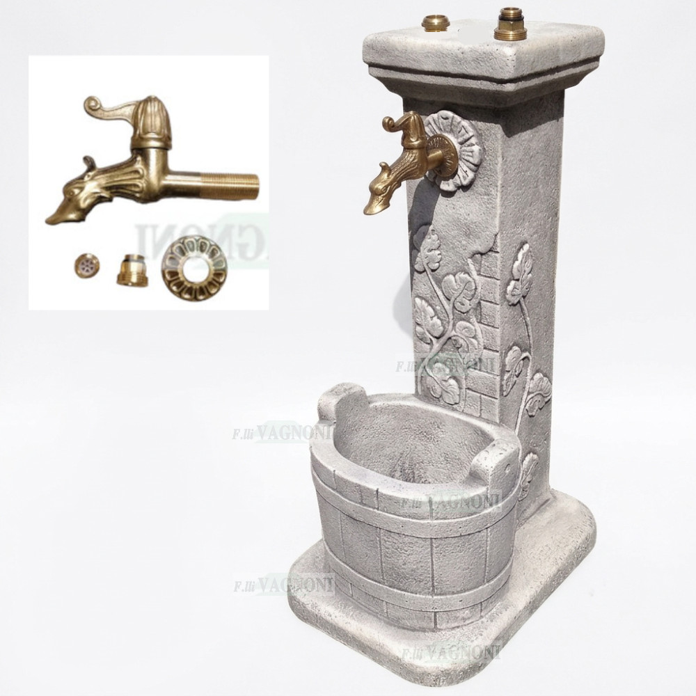 FONTANA A COLONNA SECCHIO + RUBINETTO LAVORATO FONTANA A COLONNA SECCHIO + RUBINETTO LAVORATO